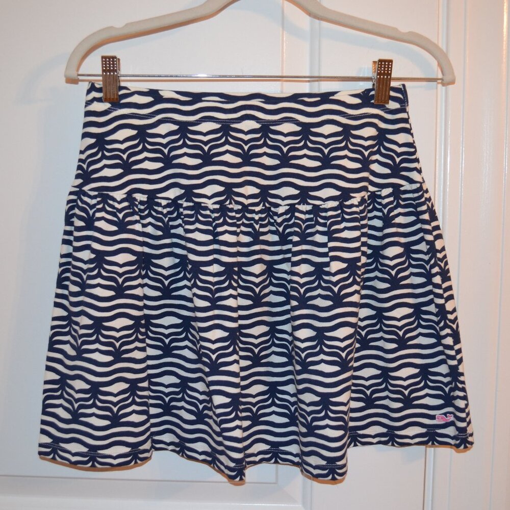 Vineyard Vines Whale Tail White/Navy Skirt. Girl's Size Large 12-14